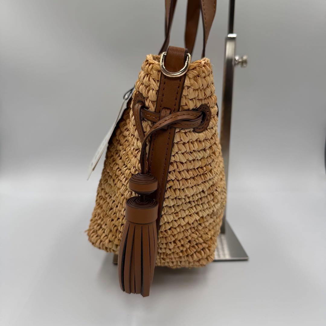 アニヤハインドマーチ ラフィア かごバッグ タッセル付き 2way