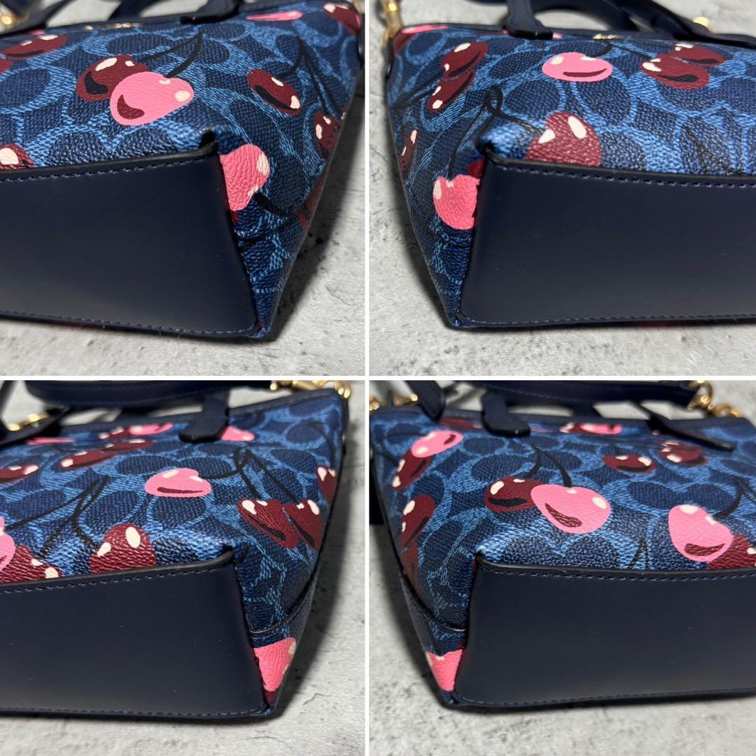 未使用級✨️コーチ 2way ショルダーバッグ ミニシティ チェリー レザー 青