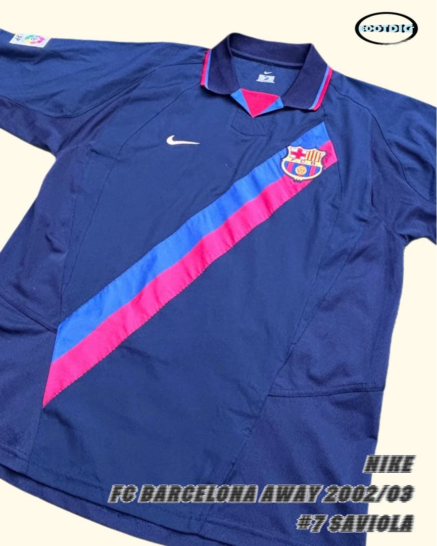 バルセロナ アウェイユニフォーム サビオラ サッカー　NIKE 00s