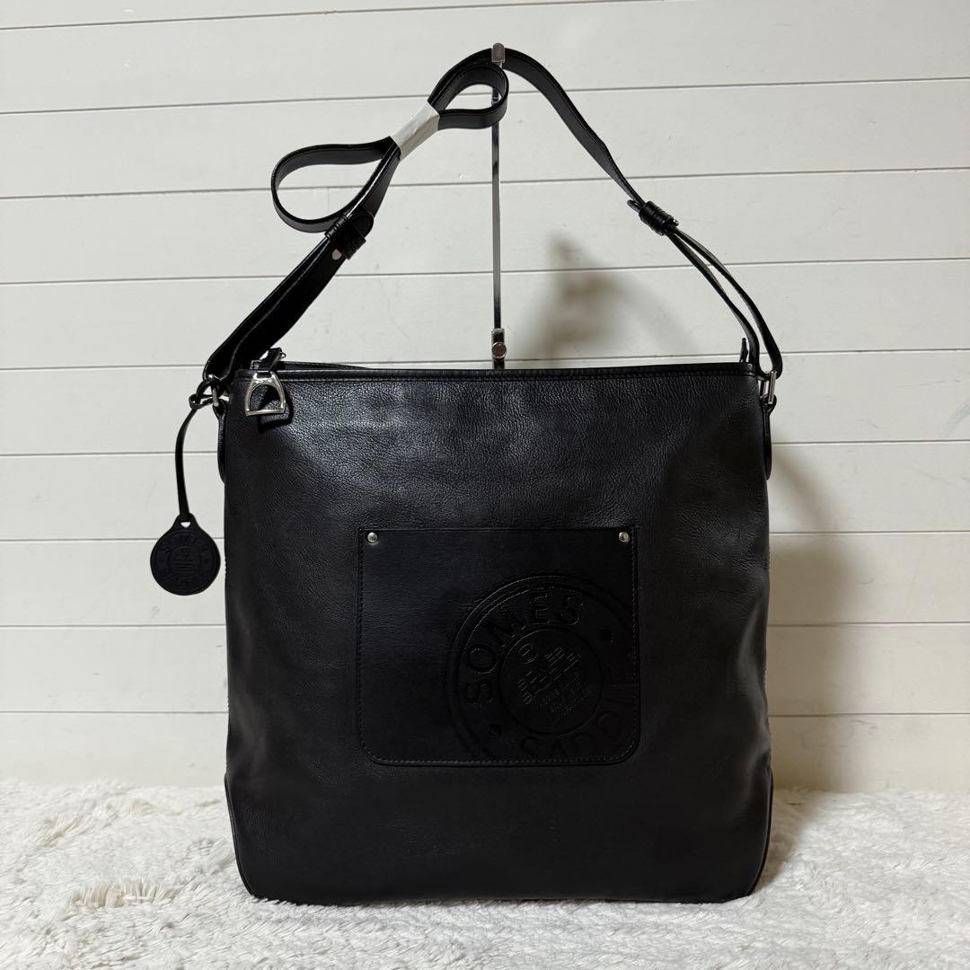 ⭐️未使用級⭐️　ソメスサドル　ショルダーバッグ　BIGロゴ　ブラック　レザー