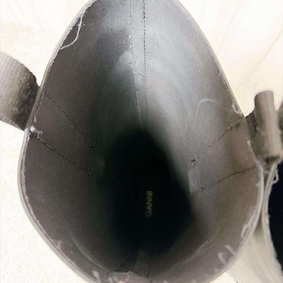 GANNI ガニー 25cm(38) リサイクルラバーロングブーツ ブラック
