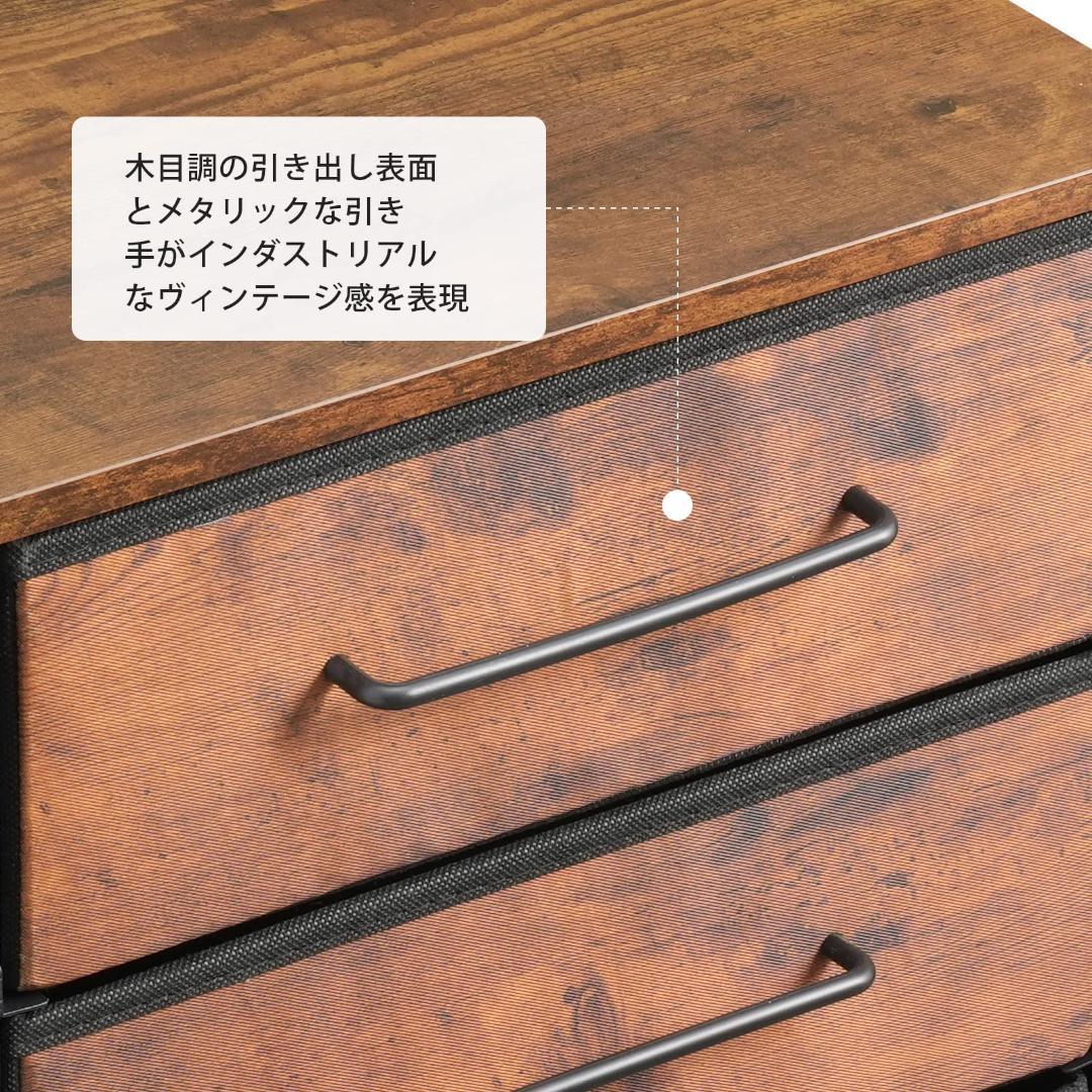 茶 使い勝手抜群 キャビネット デスクワゴン 3段収納