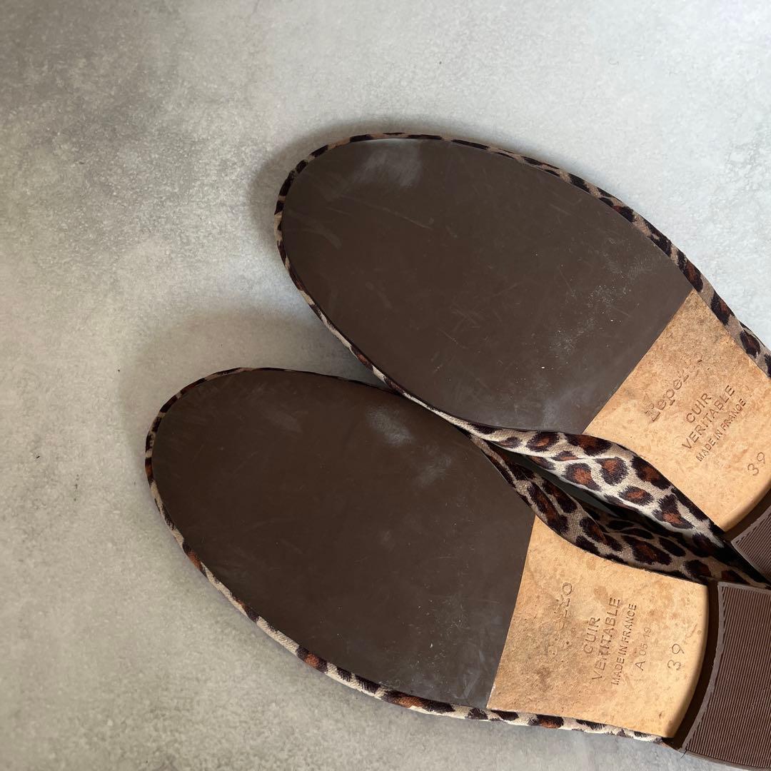repetto レオパード柄 バレエシューズ ベルベット　39