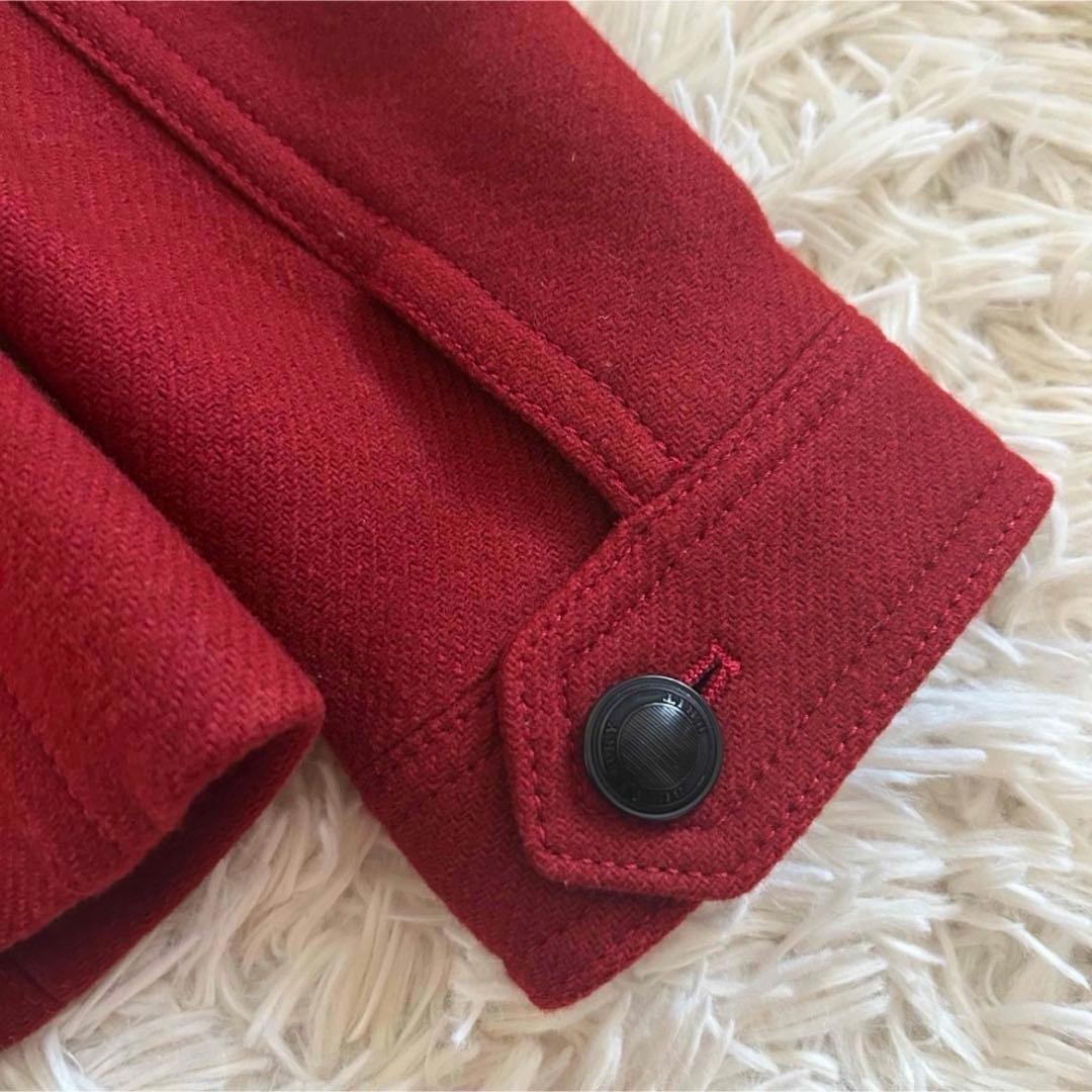 バーバリーブリット カシミヤ混 ピーコート ナポレオンコート 襟ボア プリーツ