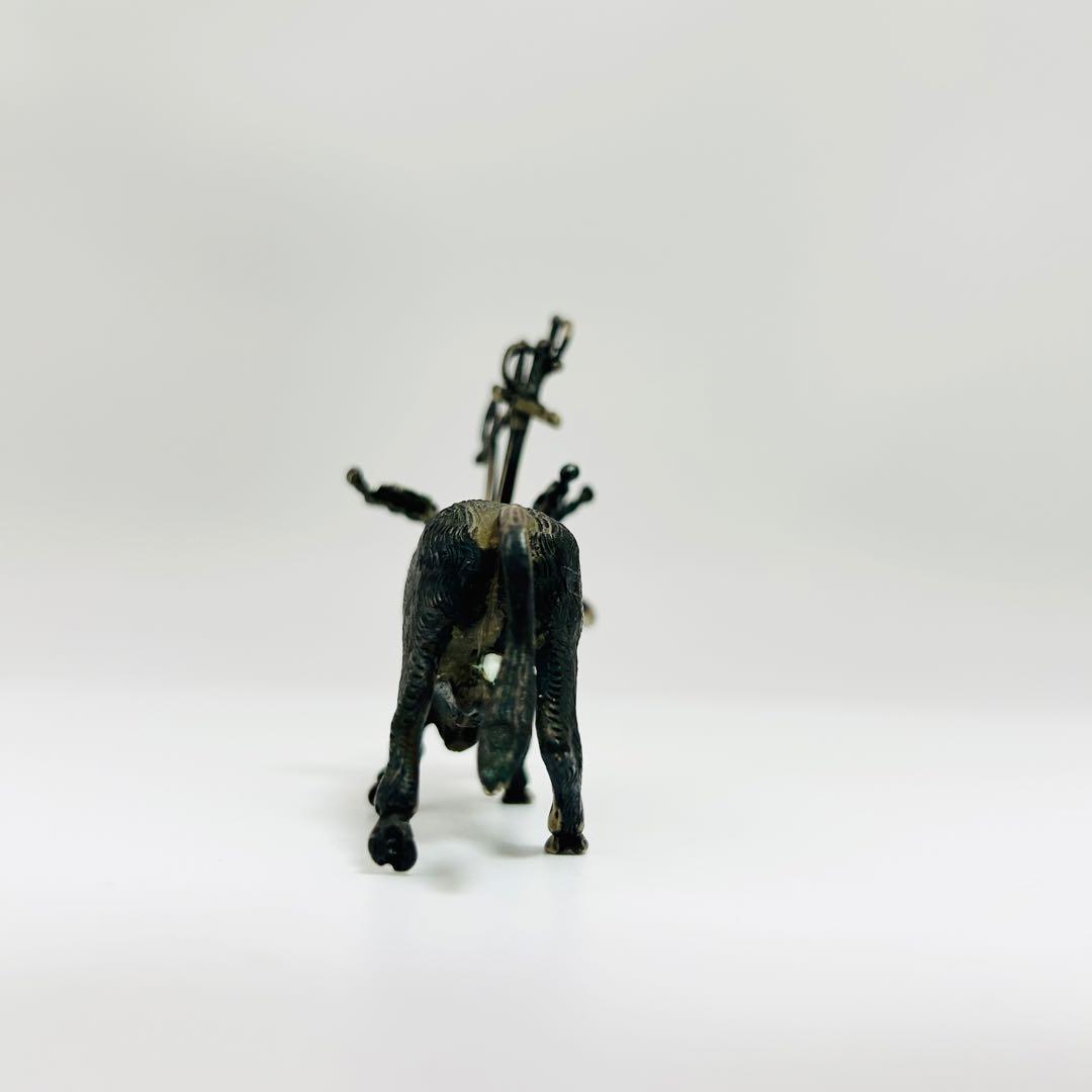 【STERLING925 銀　牛　ピックスタンド】 オブジェ 金属工芸86.0g