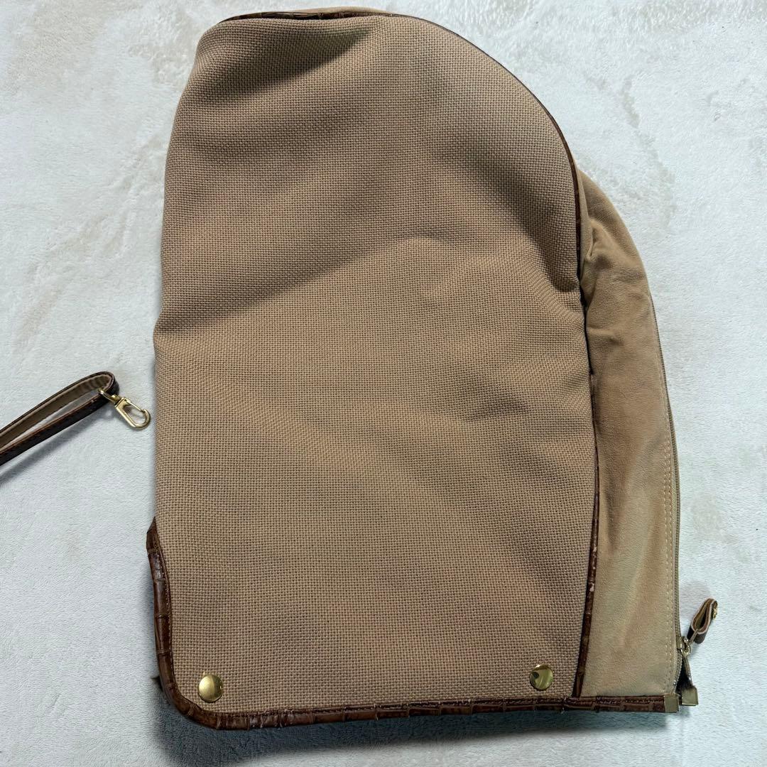 【美品】　伊太利屋　クロコ型押し　キャディバッグ　日本製