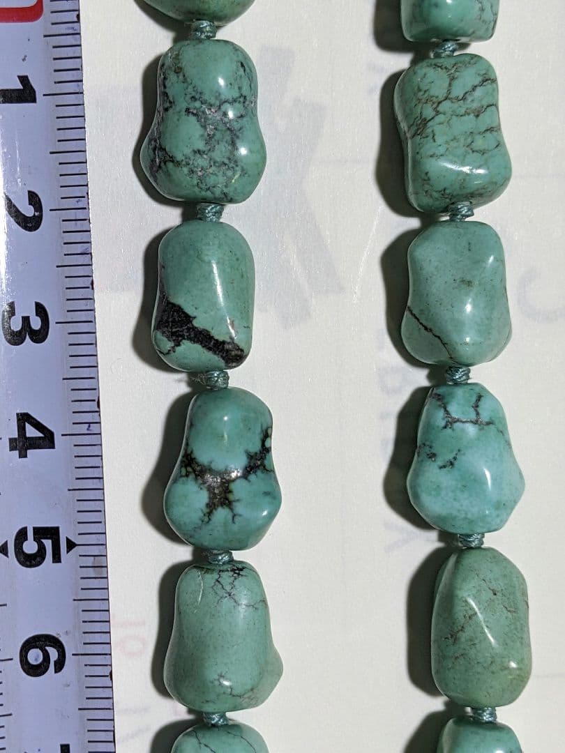 ♦年代物 ターコイズブルーネックレス S925 花形透かし留め具 スターリング