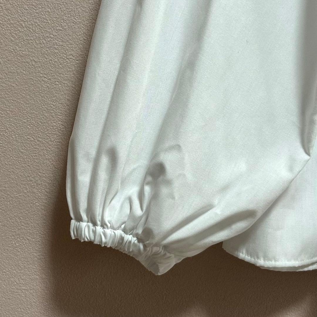 美品✨ yori 【Free size】 スカラップロングスリーブブラウス 白