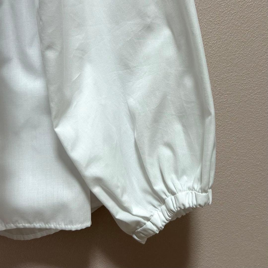 美品✨ yori 【Free size】 スカラップロングスリーブブラウス 白
