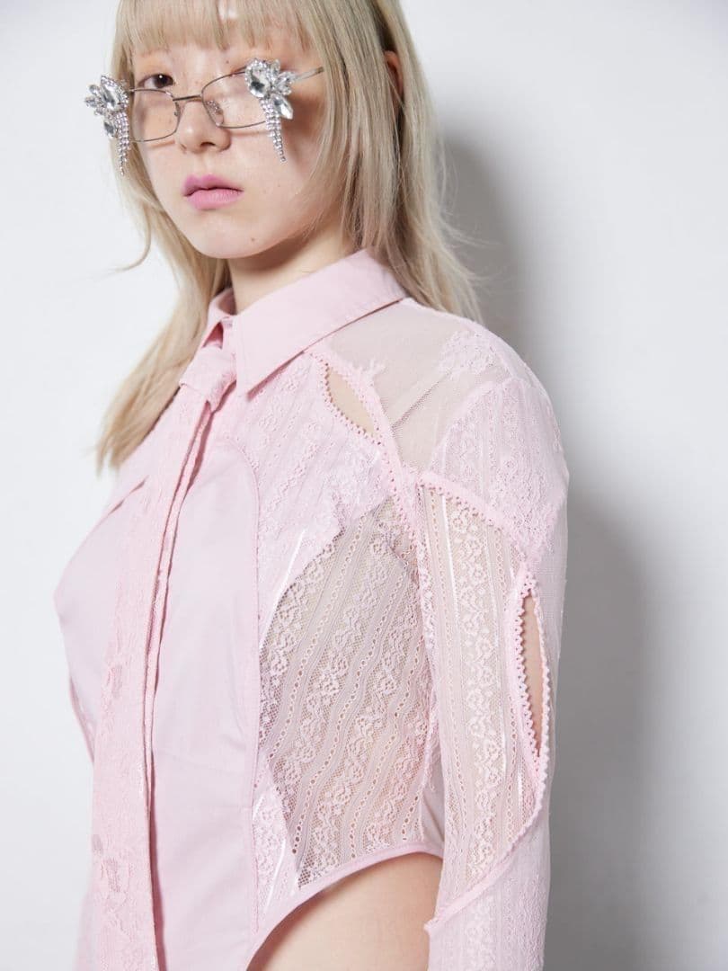 即日発送 完売 新品 neith. Lace Tied Shirts(Pink)