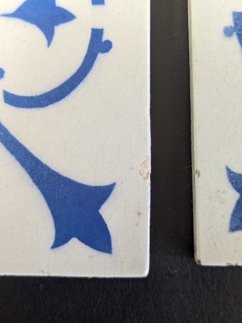 イギリス アンティーク ブルー&ホワイト タイル 6枚セット