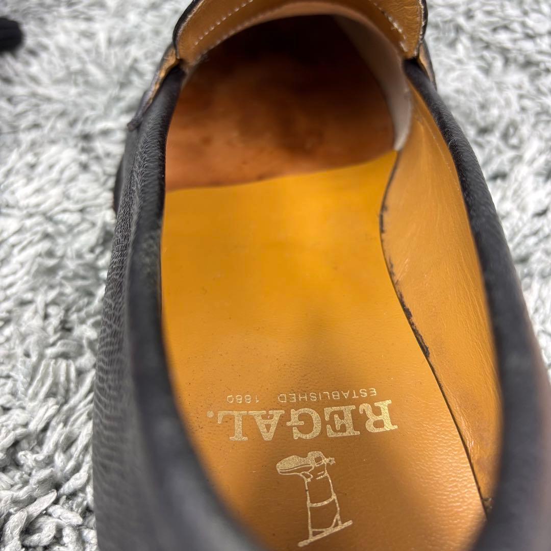【美品】リーガル 679（26）タッセル　ローファー　シボ革　黒