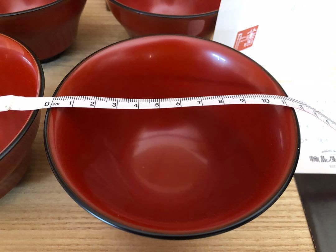 新品未使用品　輪島塗　椀 4客セット 朱色