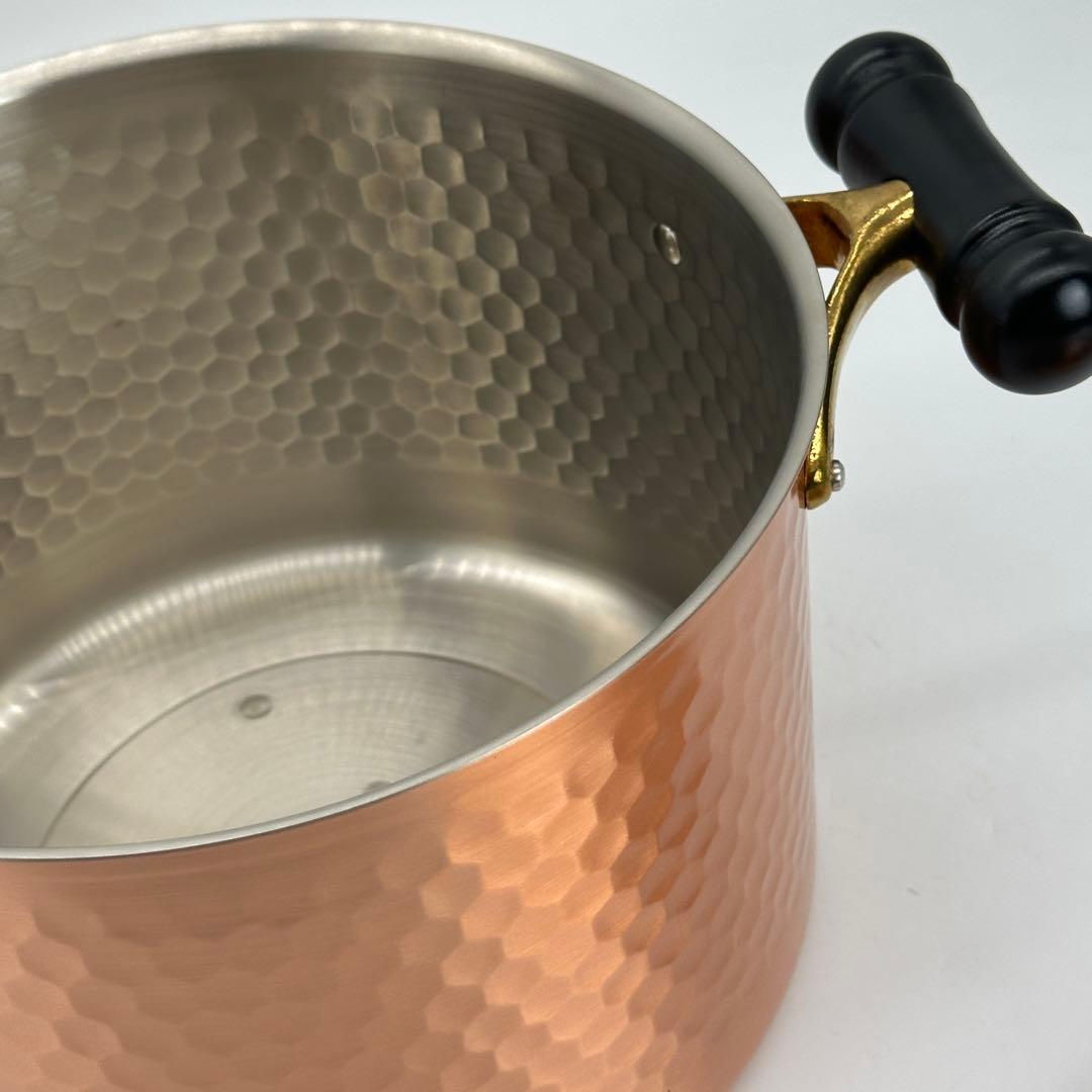 新品未使用 銅製 両手鍋 蓋付き IH対応 ガス火対応 22cm 銅鍋 燕三条