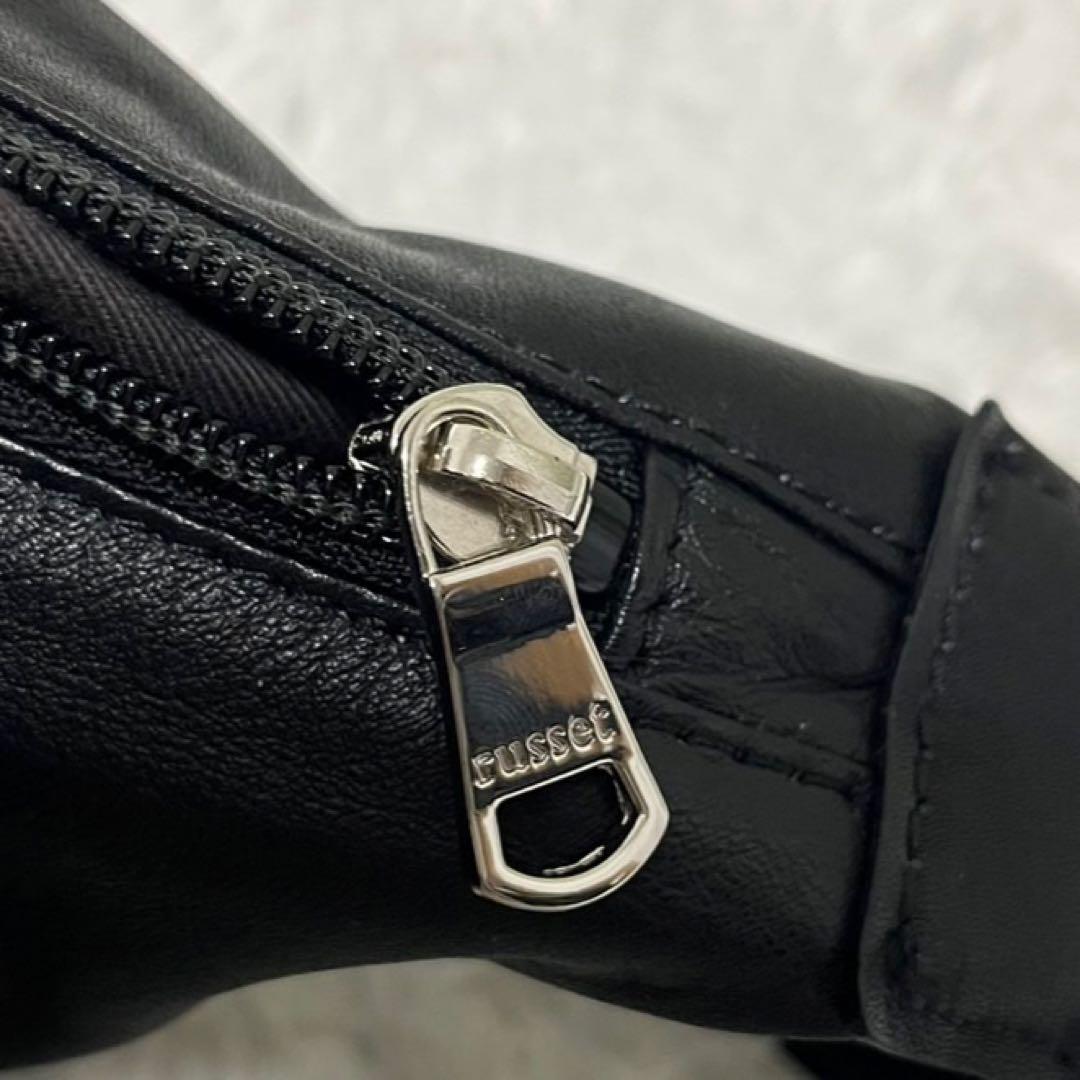 極美品 russetソフトレザーラウンドビッグショルダーバッグ ブラック A4