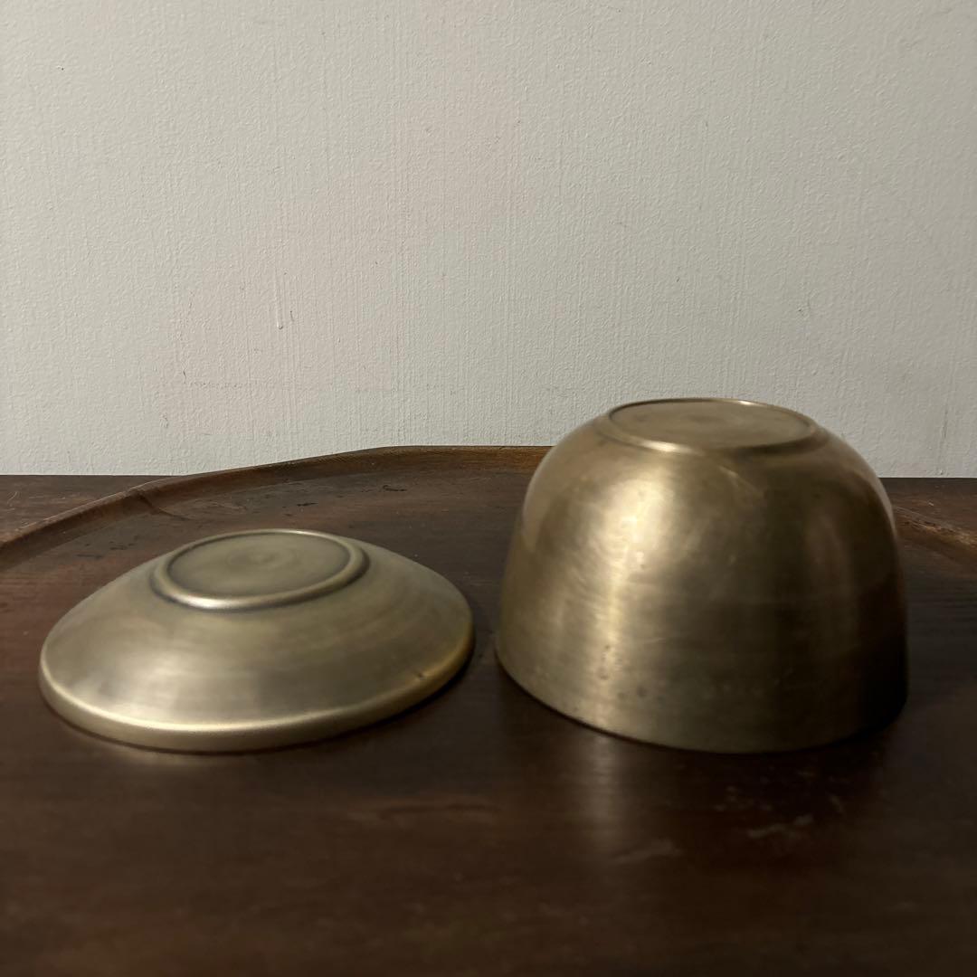 韓国　古い真鍮製の器　3点　その16アンティーク　古道具　韓国骨董　李朝
