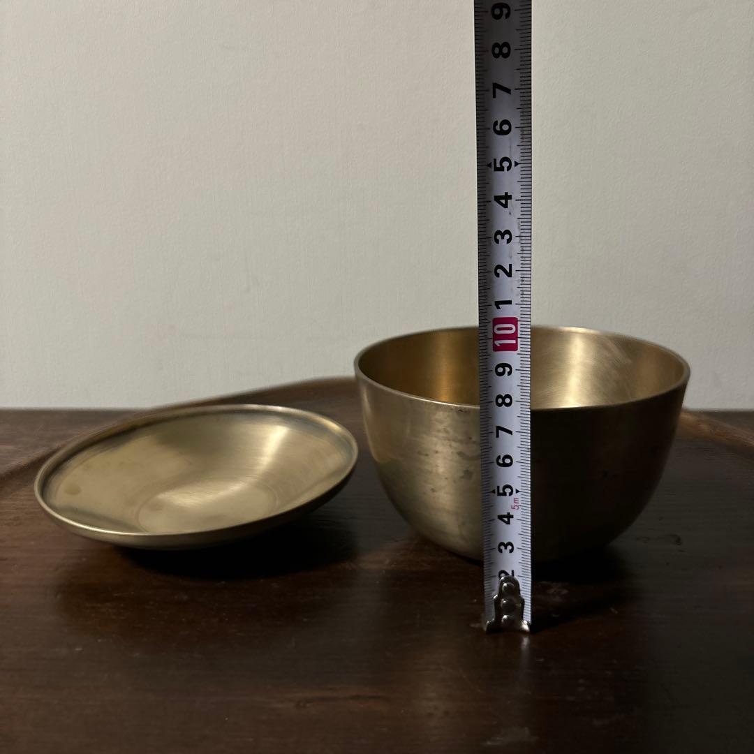 韓国　古い真鍮製の器　3点　その16アンティーク　古道具　韓国骨董　李朝