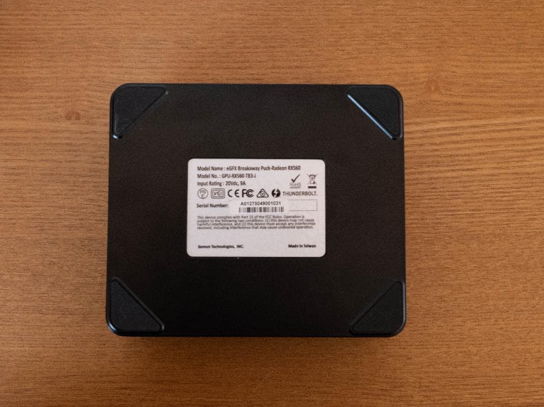 Sonnet eGFX ブレイクアウェイパック Radeon RX 560