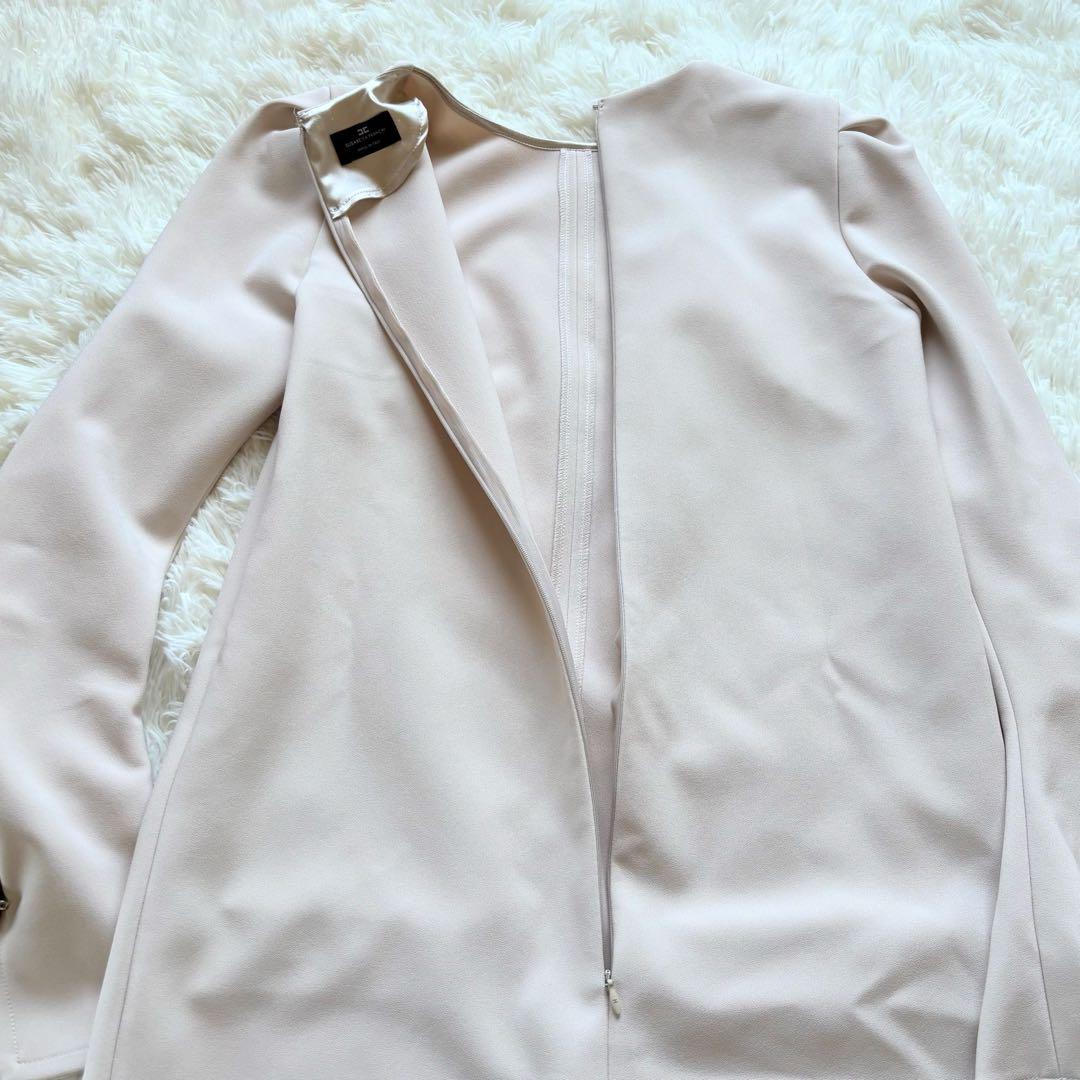 エリザベッタ フランキ　ワンピース　イタリア製　ロゴ金ボタン　ピンクベージュ