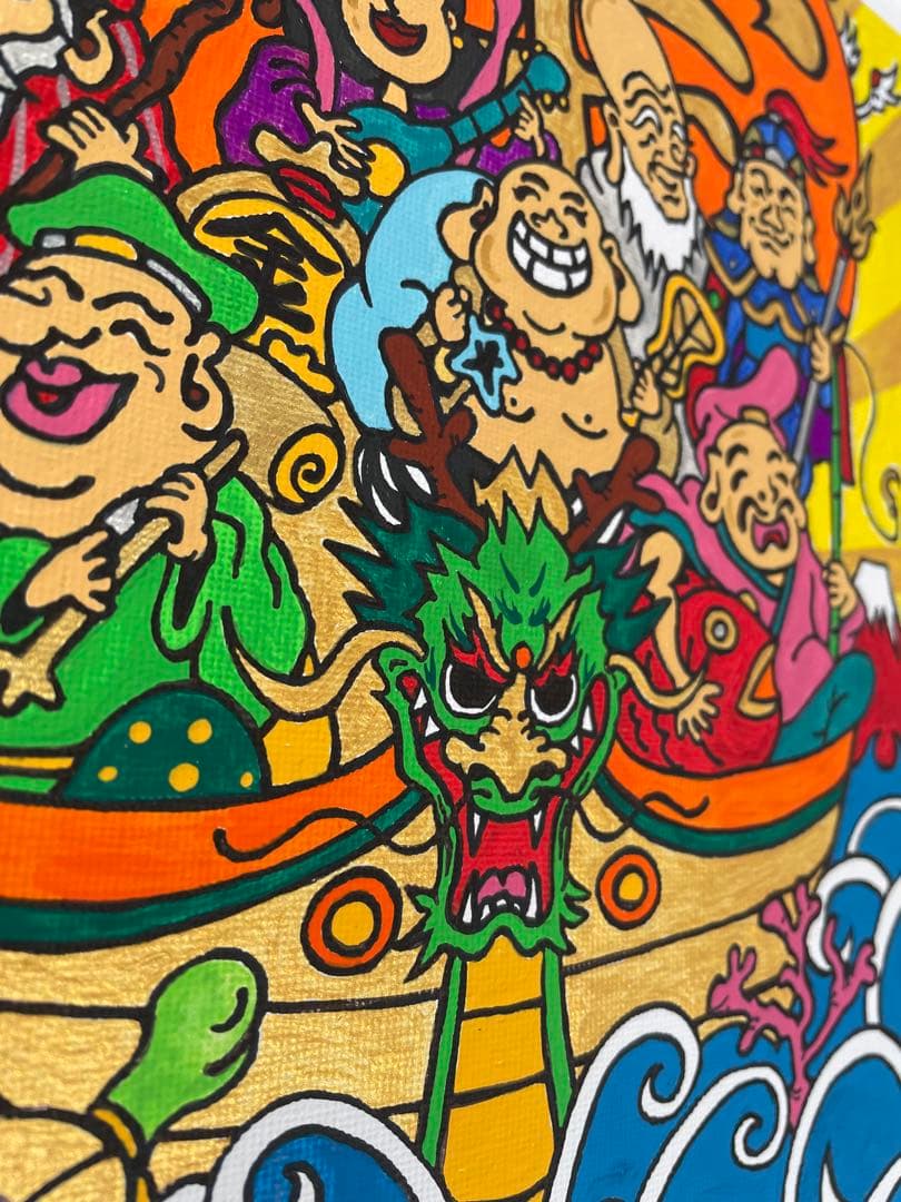 うさ☆ 開運絵画 七福神 アクリル画 絵画 龍ノツカイ 金運