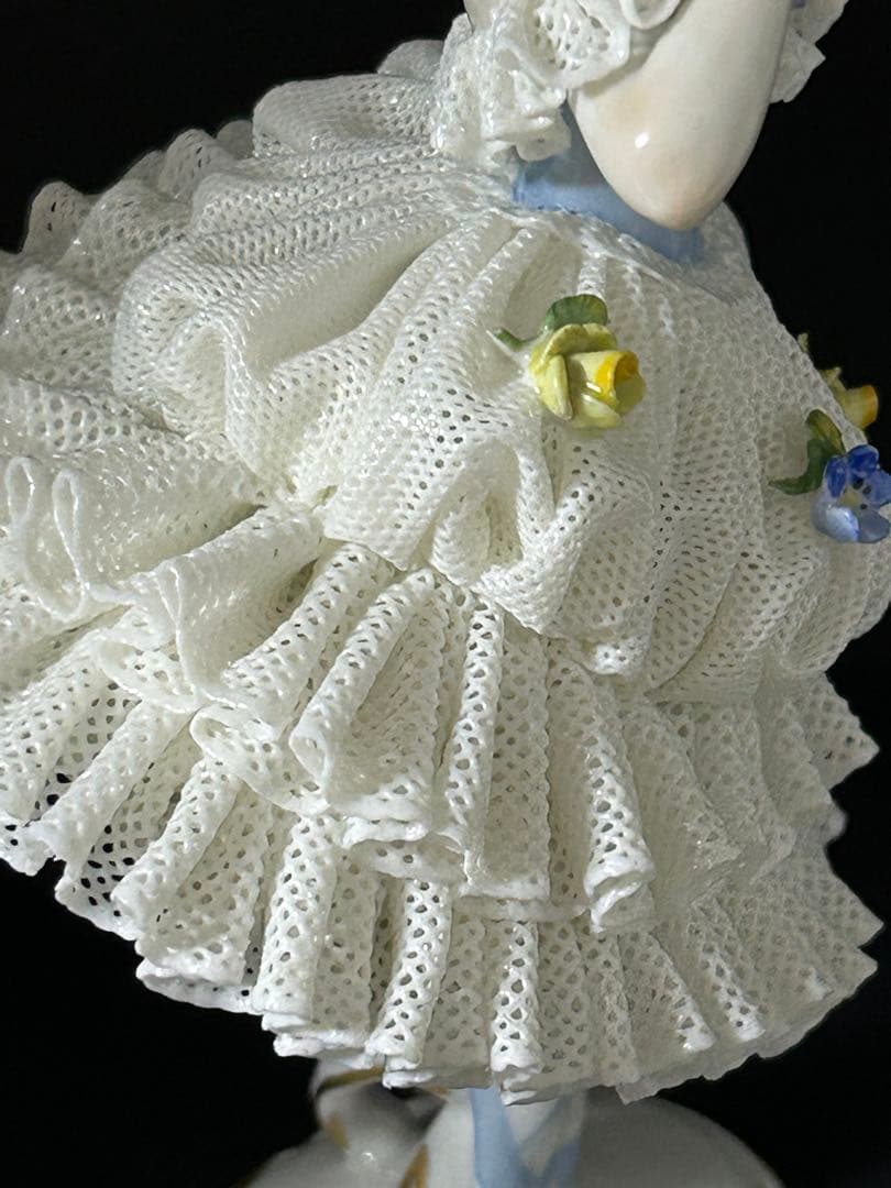 【美品】アイリッシュドレスデン フリルドレスレース ドイツ オリジナルBOX付