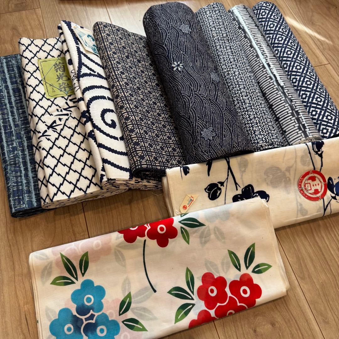 格安 リメイク　素材　 まとめ売り　着物　和服　10点　本染　浴衣　反物　高島屋
