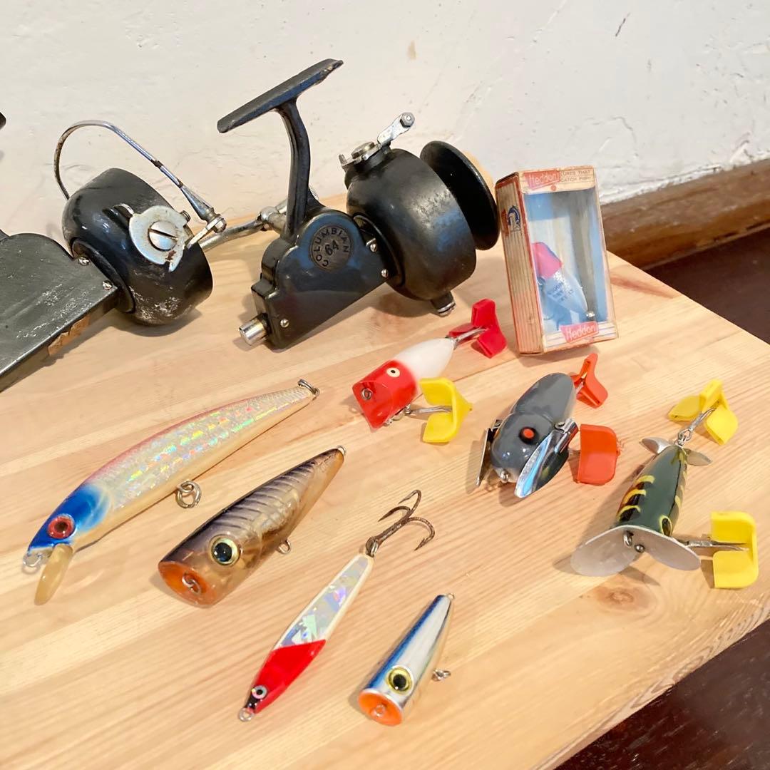 オールドヘドン　ルアー　ヴィンテージスピニングリール　まとめて