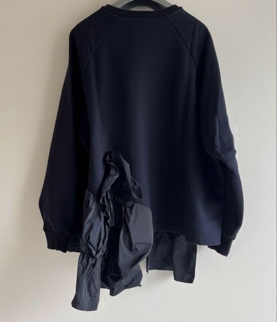 enfold ネイビー ハードコンパクト 裏毛 デコラプルオーバー スウェット