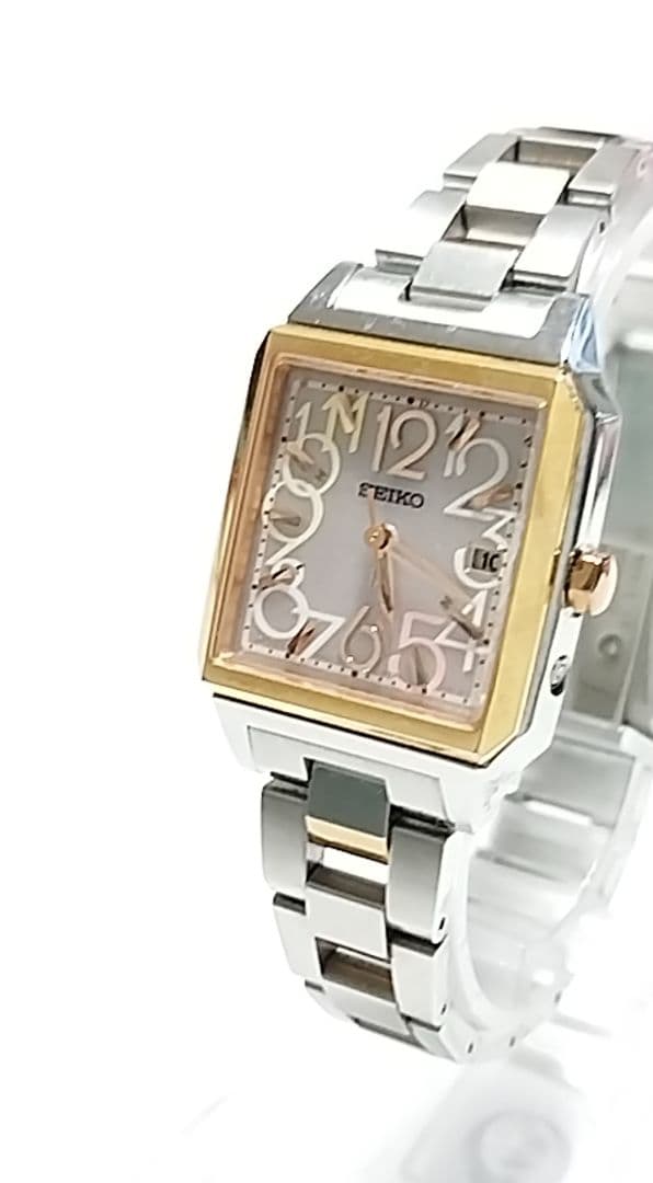 【美品】セイコー　ルキア　電波ソーラー 　レディース　ピンク　文字盤　【稼働品】