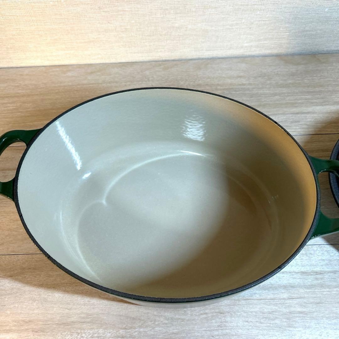 ルクルーゼ　ココットオーバル　27cm モスグリーン　グリーン　両手鍋　鍋