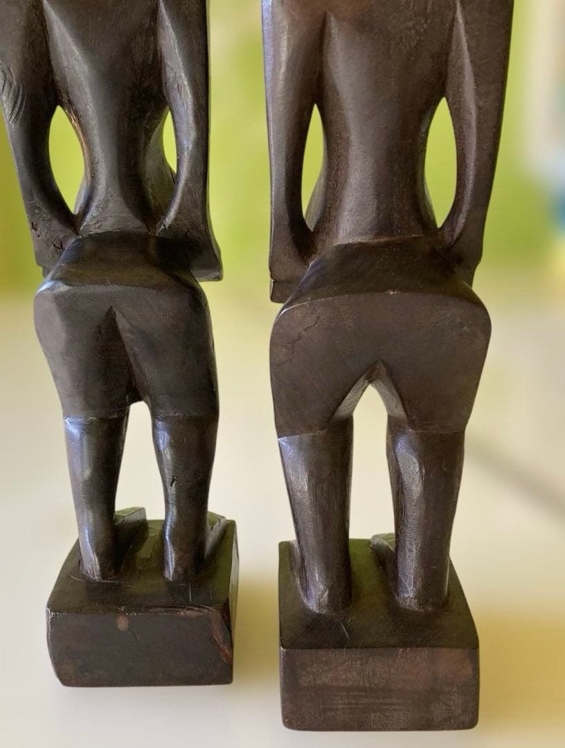 アフリカンスタイル 木製彫刻 2体セット