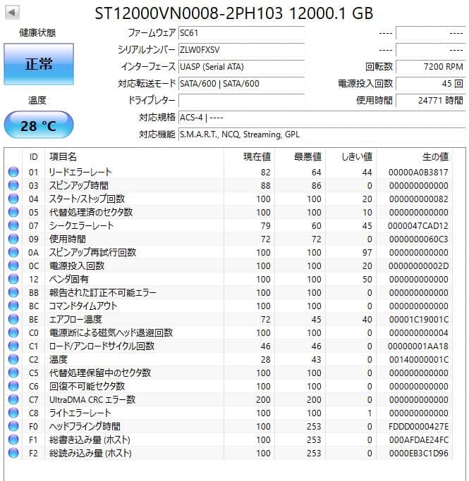 Seagate 3.5インチ内蔵HDD 12TB 4台セット
