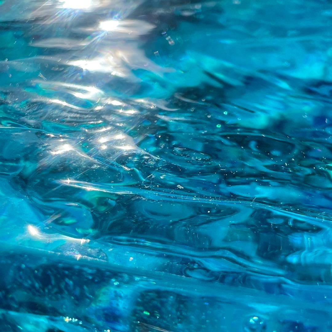 【波紋アート】Real Ocean／立体オブジェ／15cmプリズム×6cm