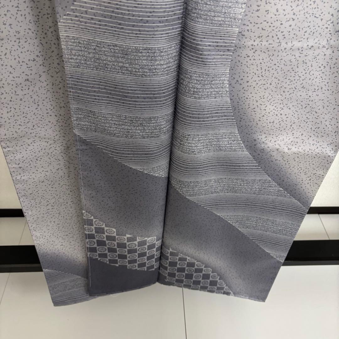 本場縞大島紬 染め大島 もり絹織物 美しい染め 証紙付き 付下げ AK-4924