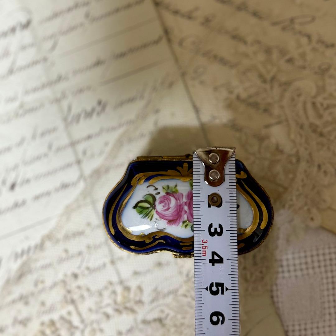 アンティーク　リモージュ　トリンケット　花柄の陶器　小物入れ　蚤の市