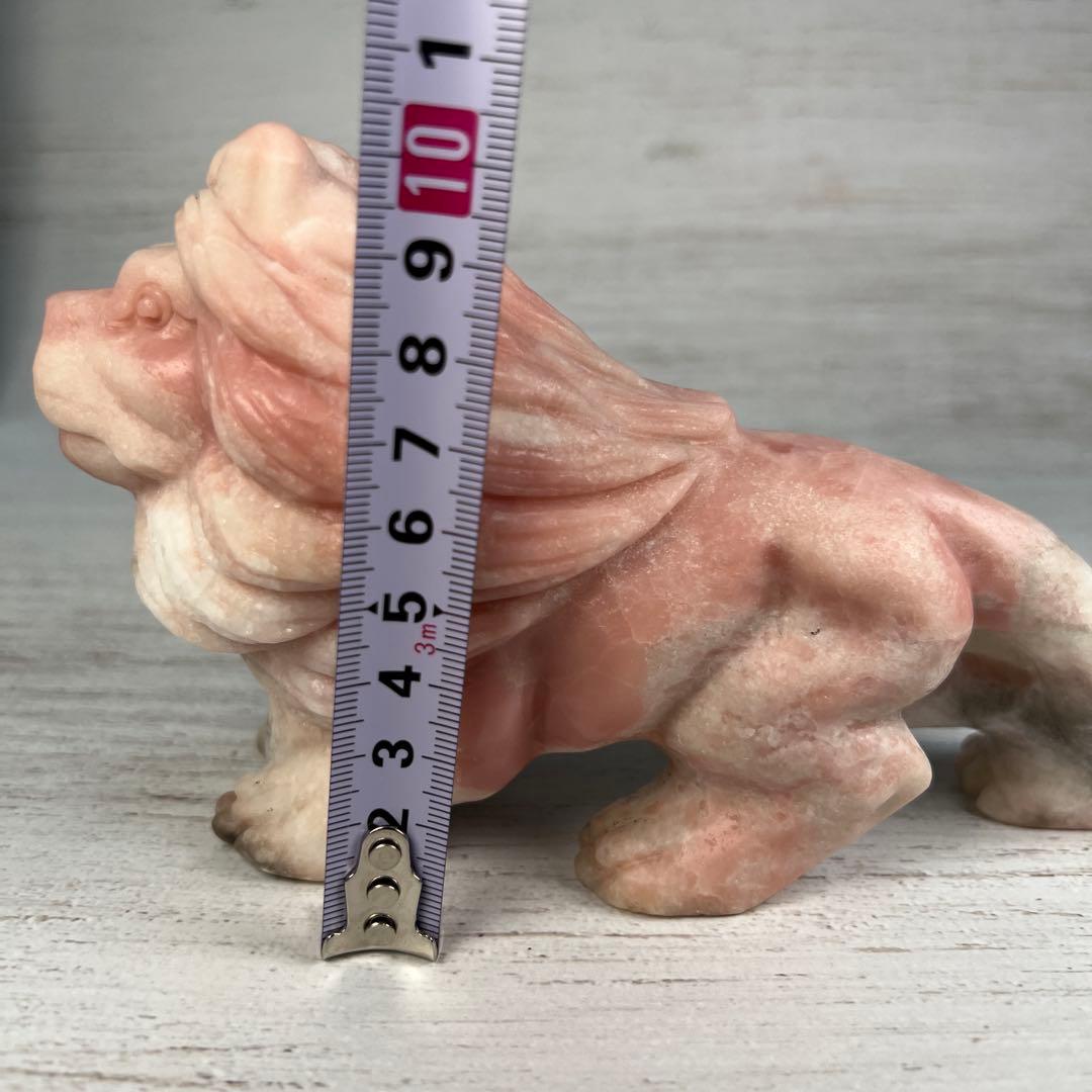 天然石　ライオン　ピンクオパール