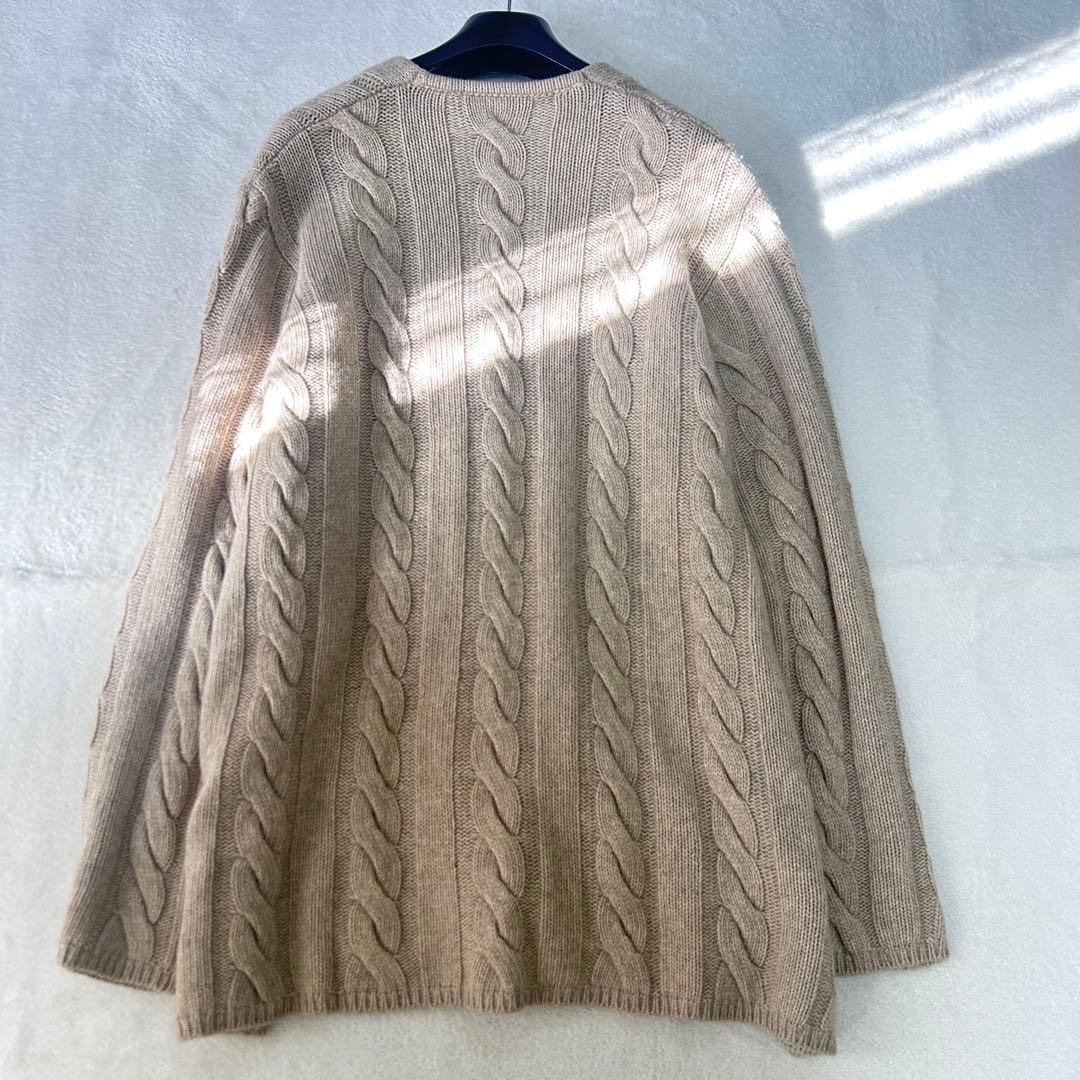 美品✨マックスマーラ　カシミヤ　アンゴラ　ふんわりケーブルカーディガン　ベージュ