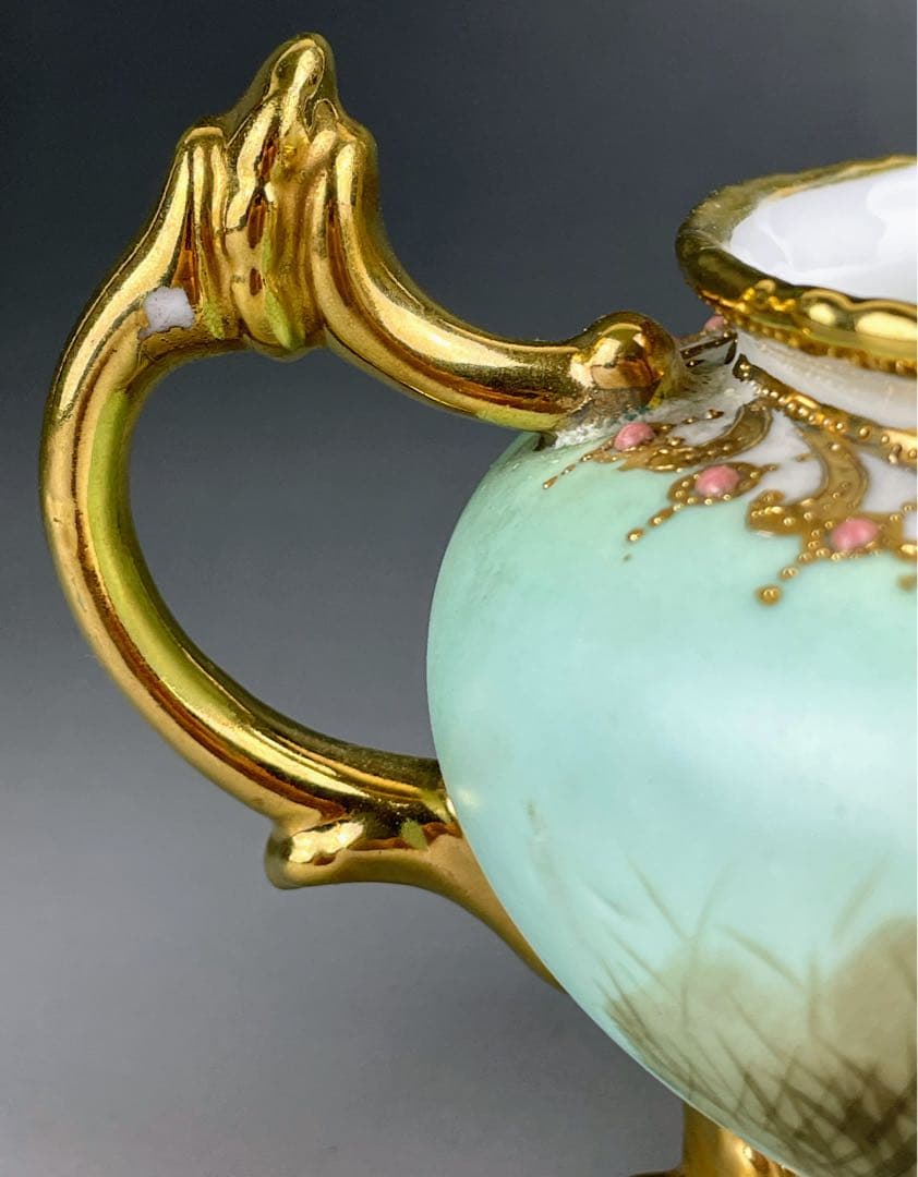 【訳有】オールドノリタケ フライングスワン ジュエル 脚付 クリーマー ジュール