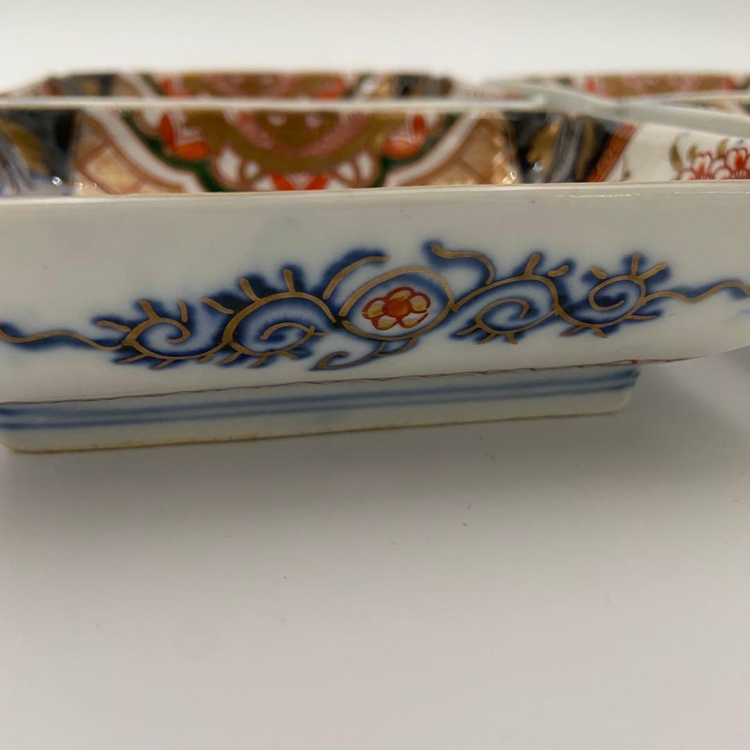 古伊万里 赤絵 金彩 長方皿 4客 長皿 刺身皿 中皿 アンティーク 料亭 割烹