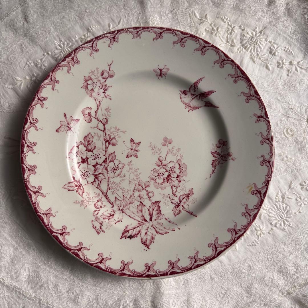 美品　フランスアンティーク　サンタマン　オーべピーヌ デザートプレート