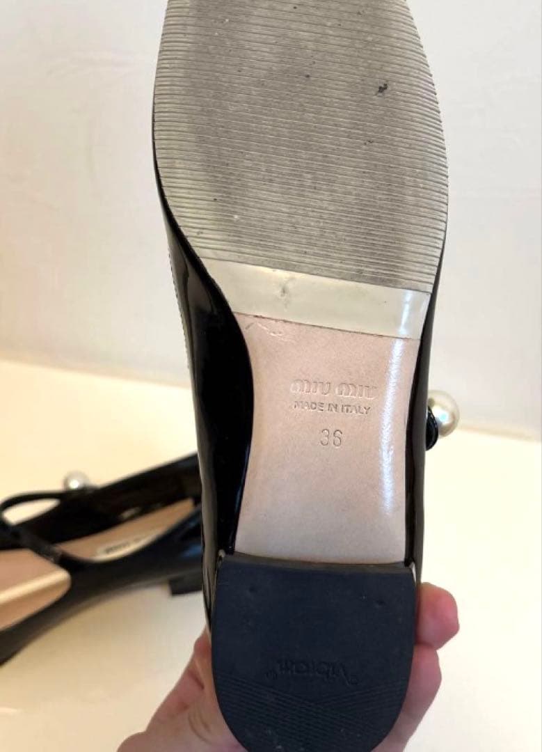 miu miu ブラックバレエシューズ 36