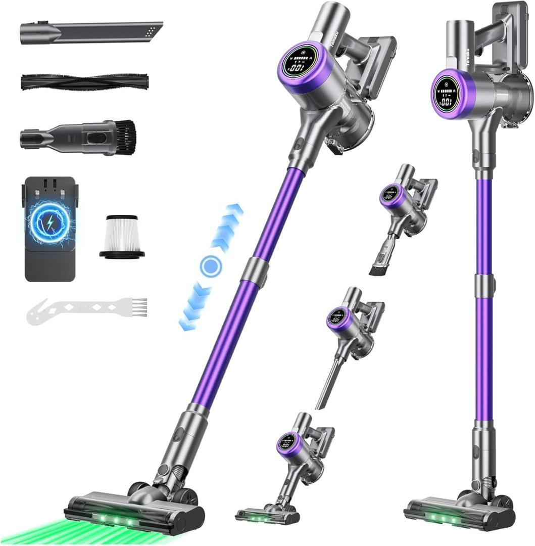 59【2026年モデル】コードレス掃除機　強力吸引　LEDライト付　サイクロン式