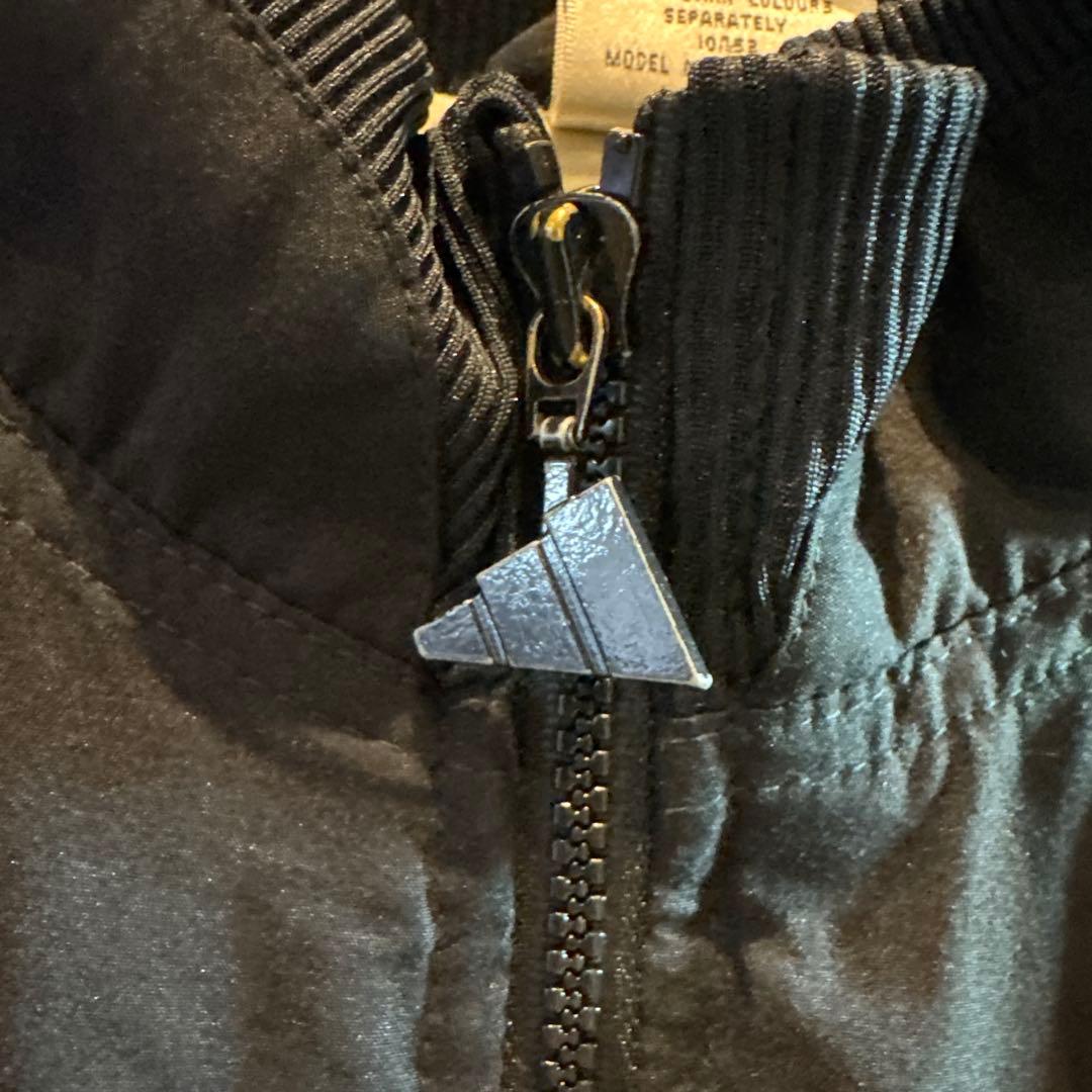 オールドadidas ストライプナイロンジャケット 黒/黄色M J81