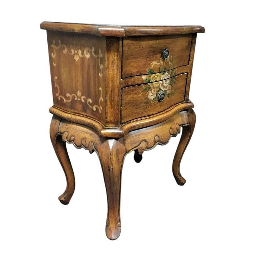 猫脚 チェスト2段 アンティーク ナイトテーブル/サイドテーブル/花台 猫足