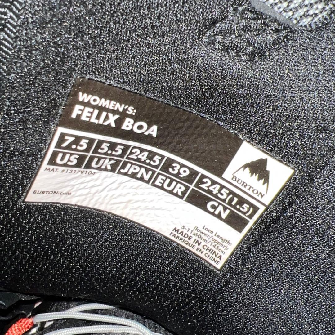 ２回使用 レディース 24.5cm BURTON FELIX W-BOAブーツ