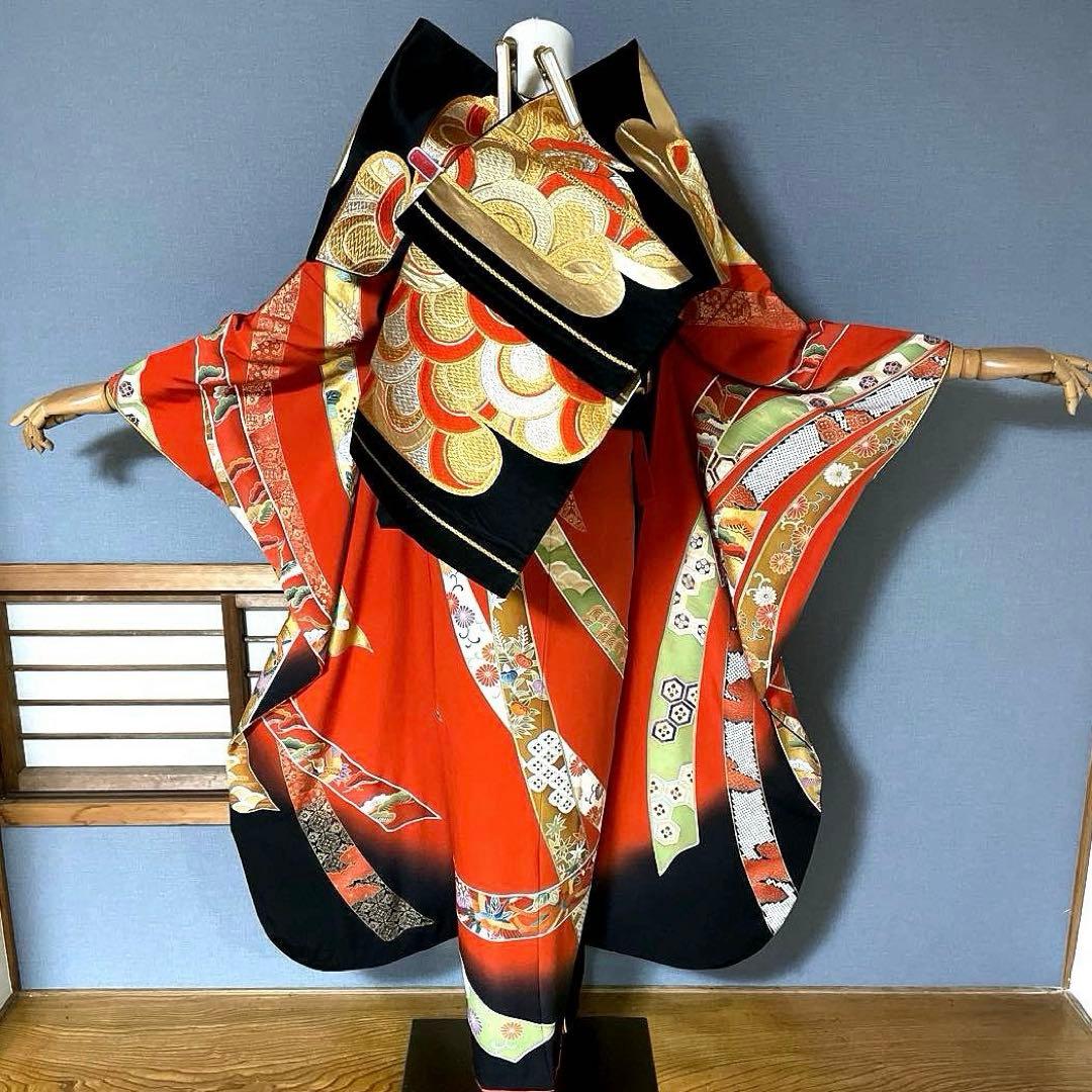 振袖フルセット　高身長　桂由美　手描き友禅　成人式振袖　振袖　裄丈70