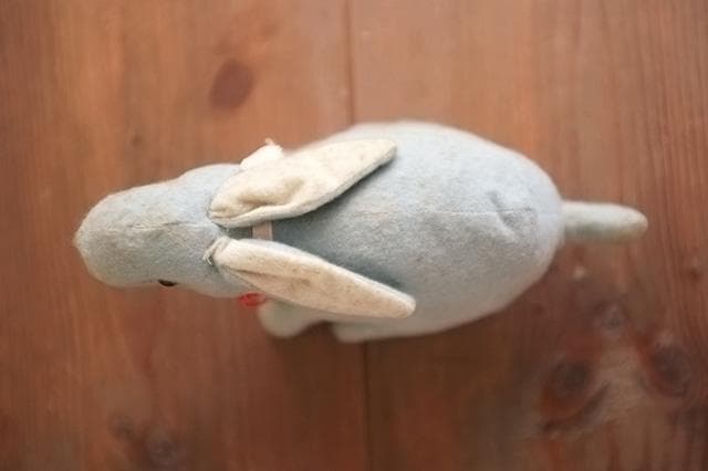 フランス 青いうさぎさんと薔薇色のリボンb ドール テディベア アンティーク