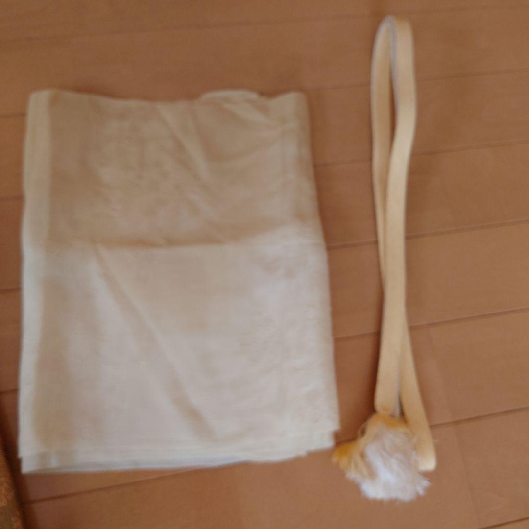 【美品】付下げフルセット　正絹　袷　草花文様　駒刺繍　お太鼓柄袋帯