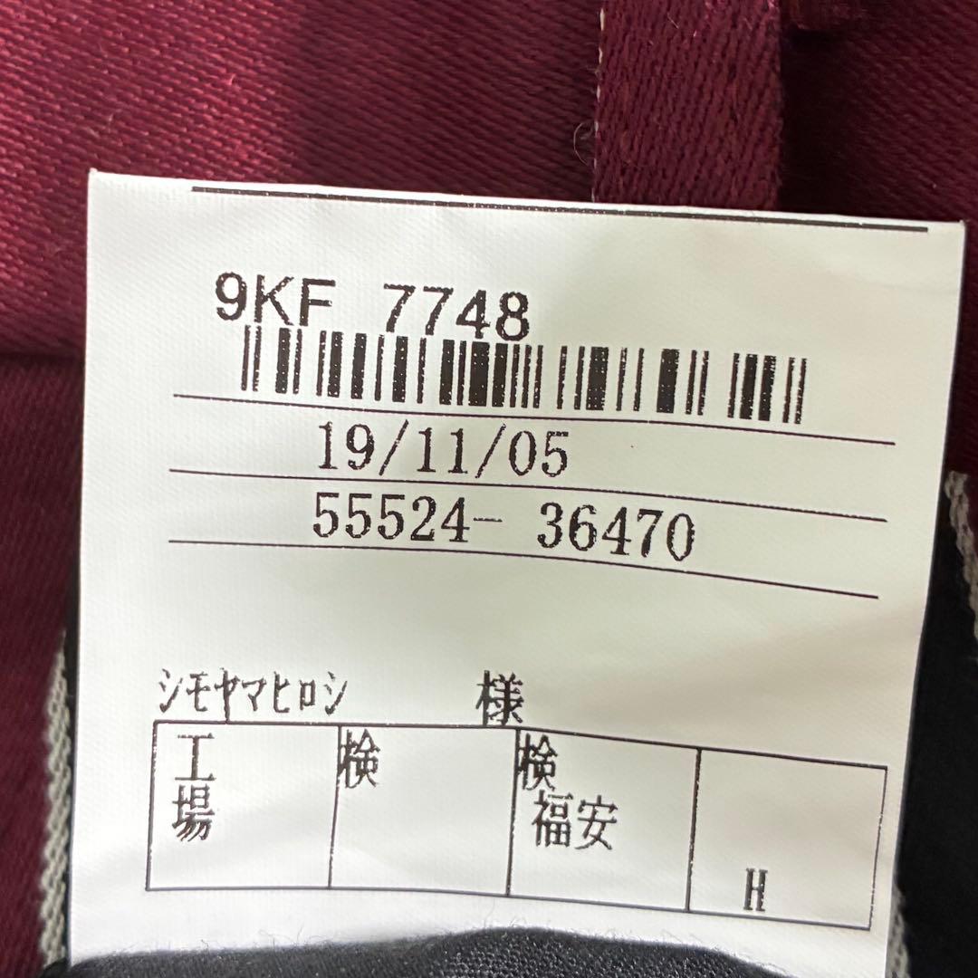 美品 XL相当 ダブルブレスト スーツ ボルドー ストライプ 金ボタン メンズ