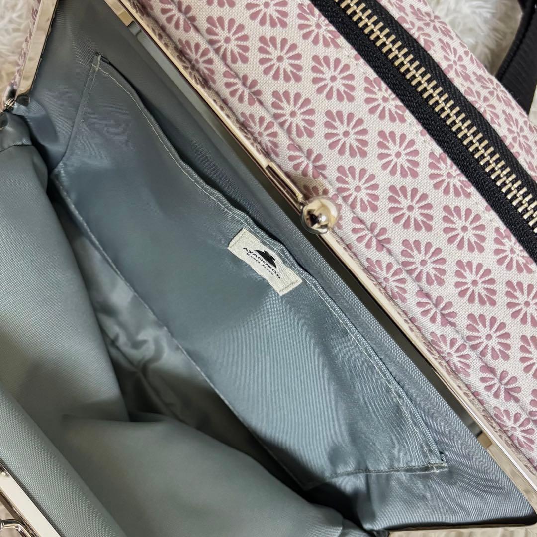 【極美品】 アヤノコウジ スクエア型 がま口 ボディバッグ クロスボディ